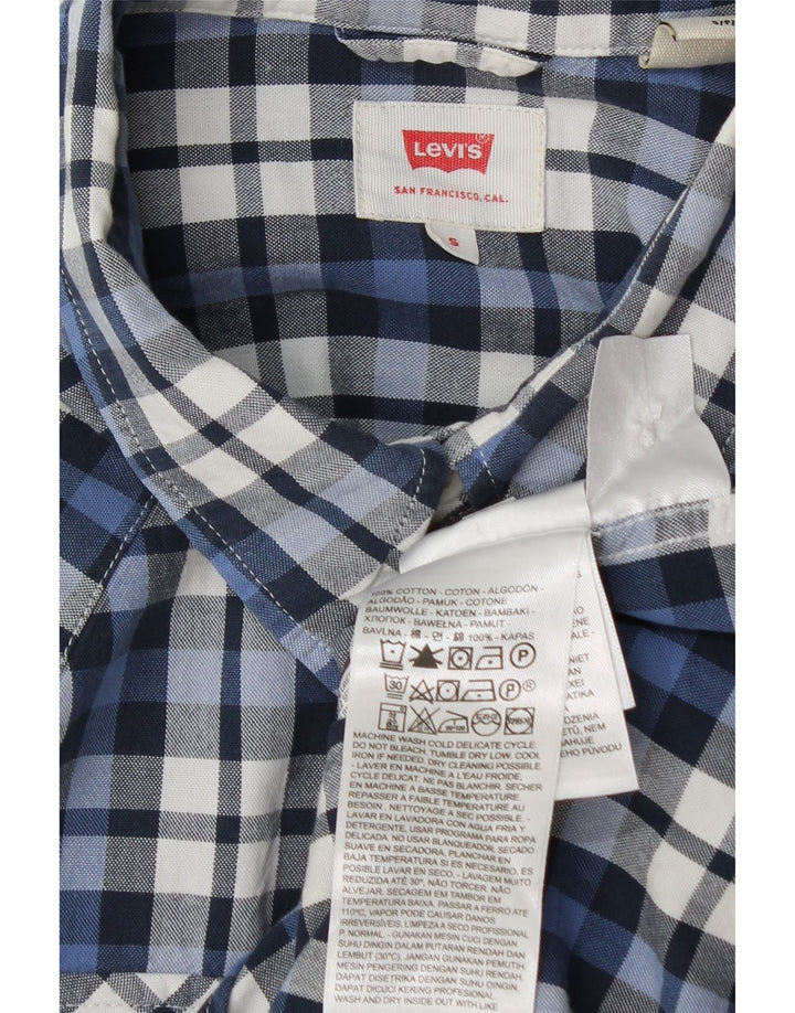 Levi's Mens Shirt Small Blue Check Cotton