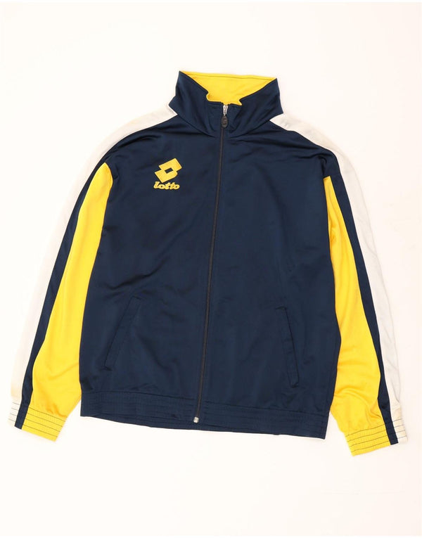 Lotto Mens Tracksuit Top Jacket Medium Navy Blue Colourblock