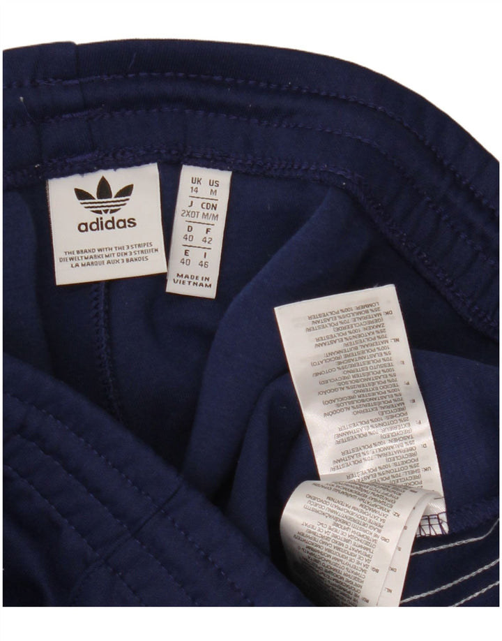 Adidas Womens Tracksuit Trousers UK 14 Large Navy Blue Polyester