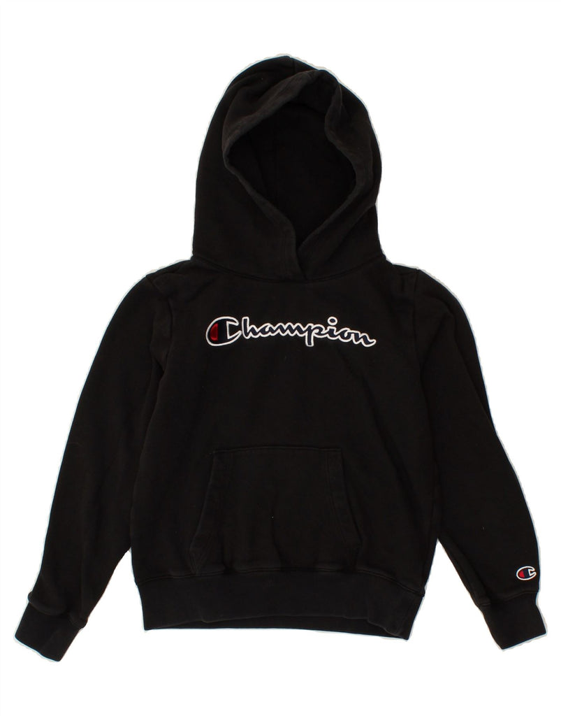 CHAMPION Boys Graphic Hoodie Jumper 11-12 Years Large  Black Cotton | Vintage Champion | Thrift | Second-Hand Champion | Used Clothing | Messina Hembry 