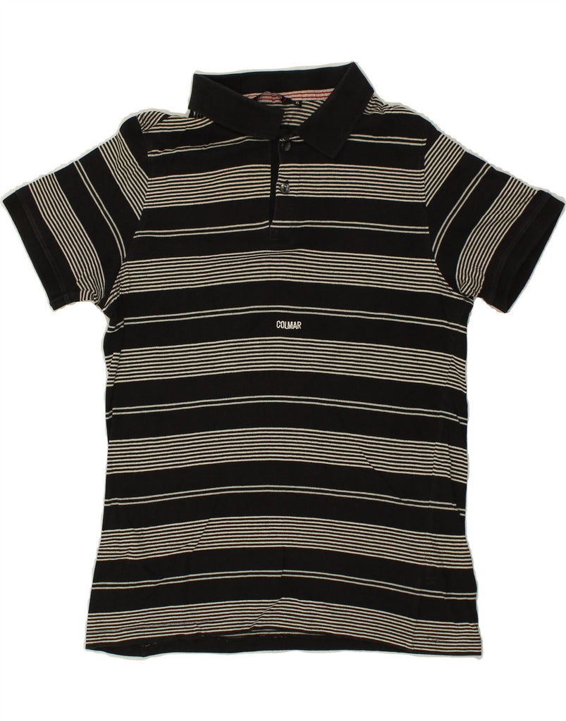 COLMAR Mens Polo Shirt XL Black Striped Cotton | Vintage Colmar | Thrift | Second-Hand Colmar | Used Clothing | Messina Hembry 