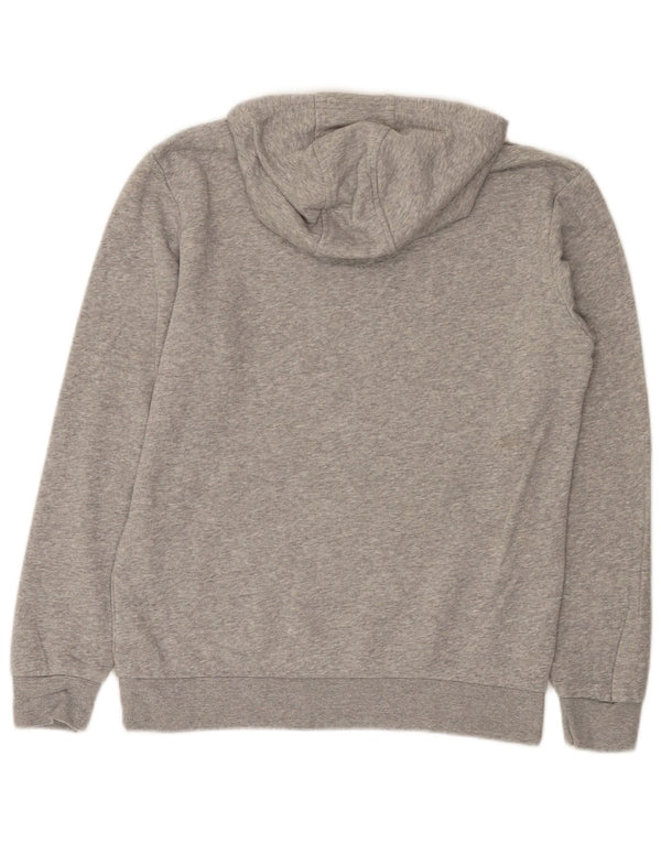 Adidas Boys Graphic Hoodie Jumper 13-14 Years Grey Flecked Cotton