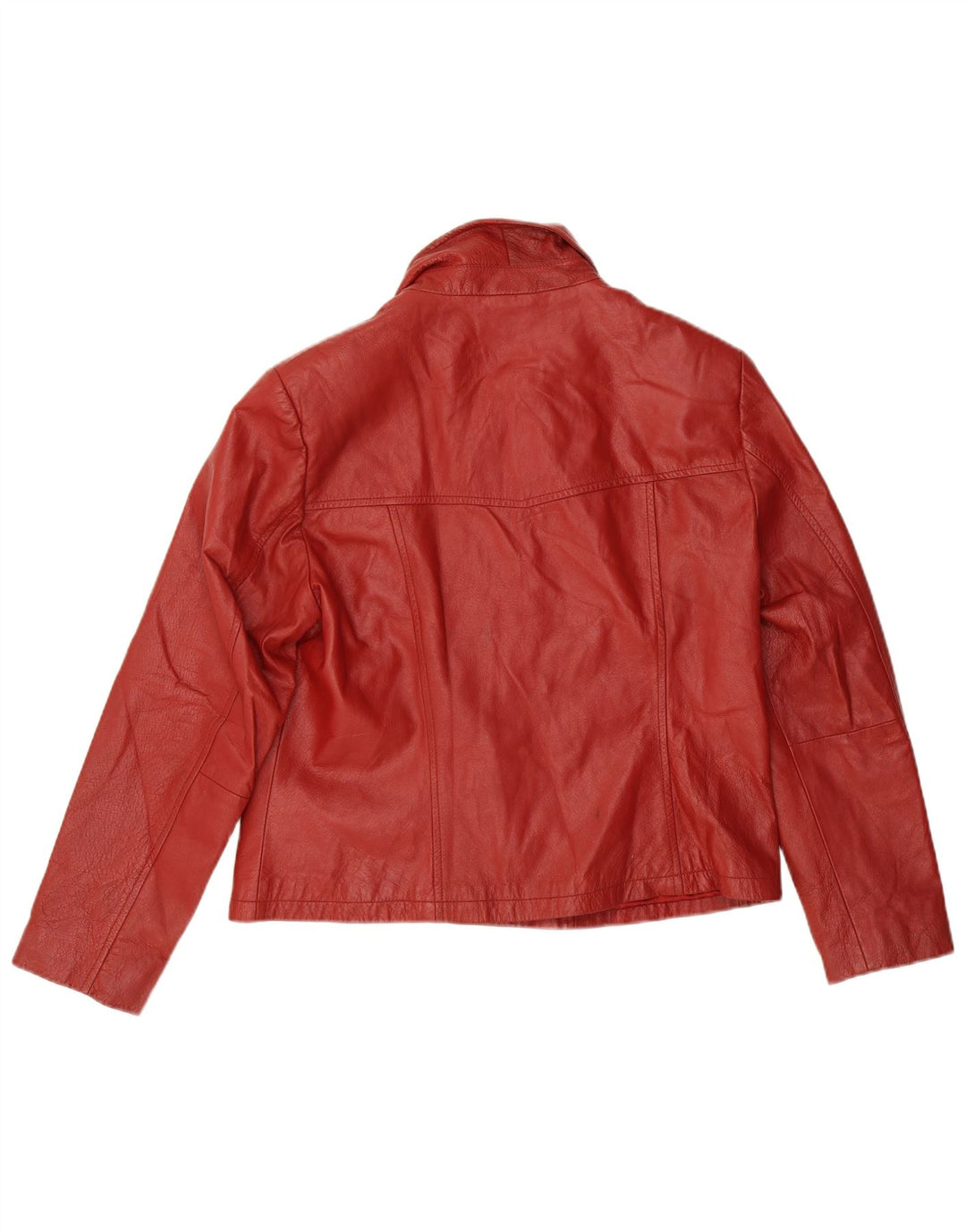 Vintage Womens Leather 4 Button Blazer Jacket IT 44 Medium Red Leather