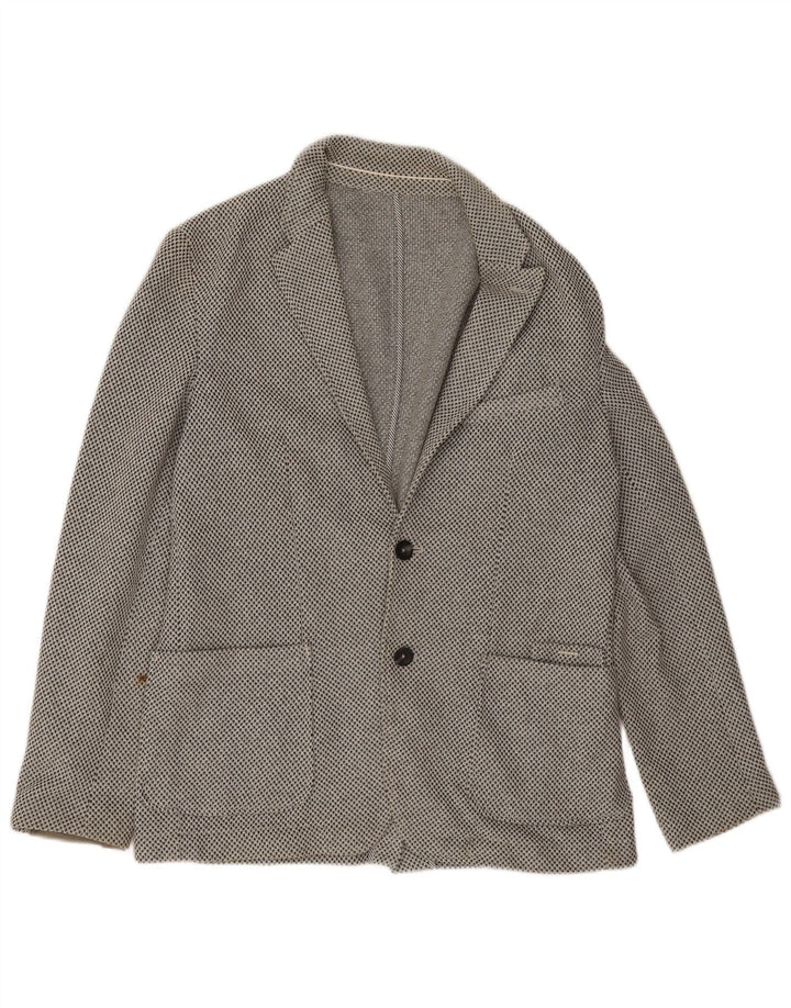 Zara Mens 2 Button Blazer Jacket EU 50 Medium Grey Polyester