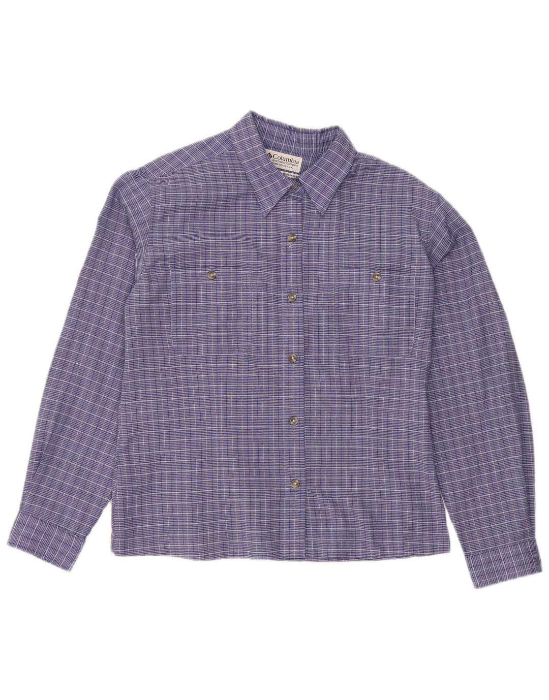 Columbia Womens Shirt UK 14 Medium Blue Check Polyester
