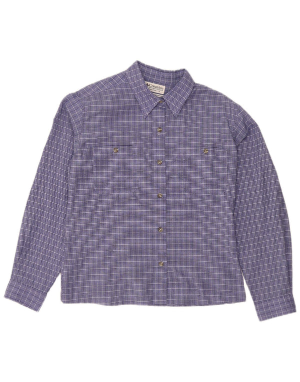 Columbia Womens Shirt UK 14 Medium Blue Check Polyester