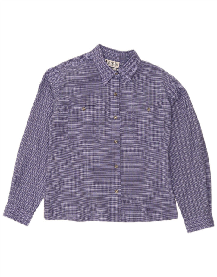 Columbia Womens Shirt UK 14 Medium Blue Check Polyester