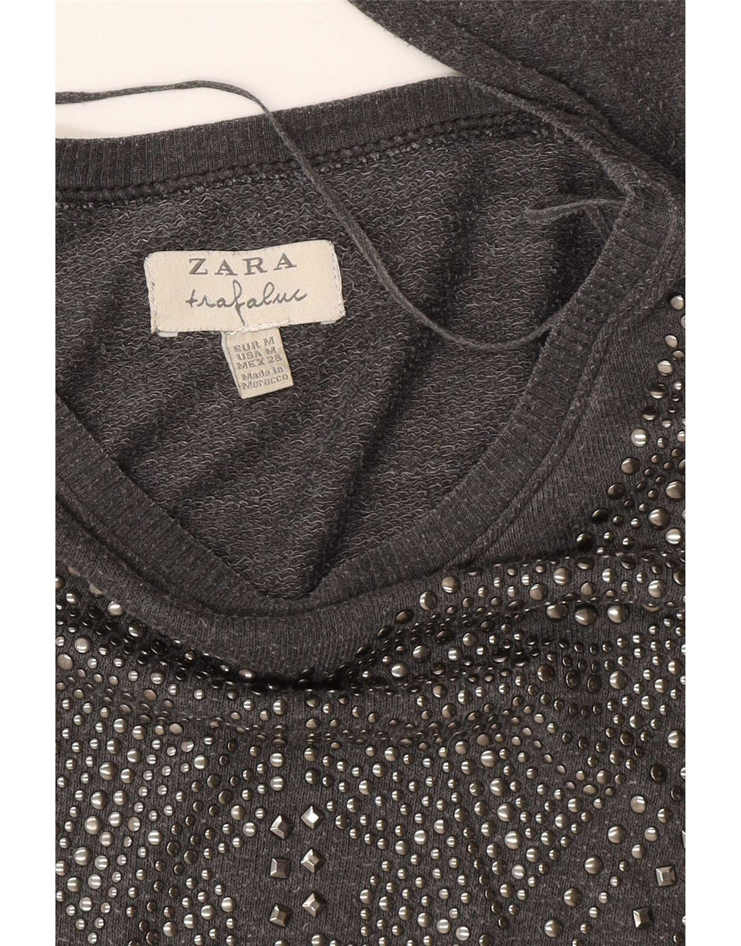 Zara Womens Trafaluc Sweatshirt Jumper UK 14 Medium Grey
