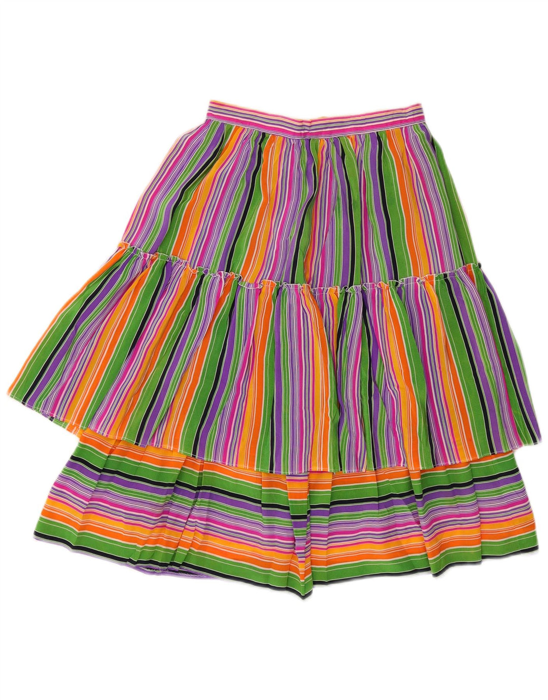 VINTAGE Womens Tiered Skirt W25 XS Multicoloured Striped