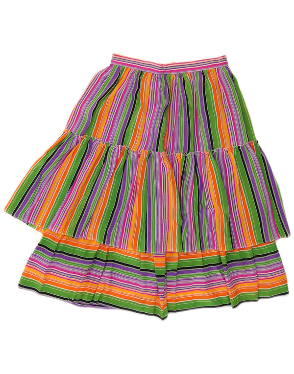 VINTAGE Womens Tiered Skirt W25 XS Multicoloured Striped