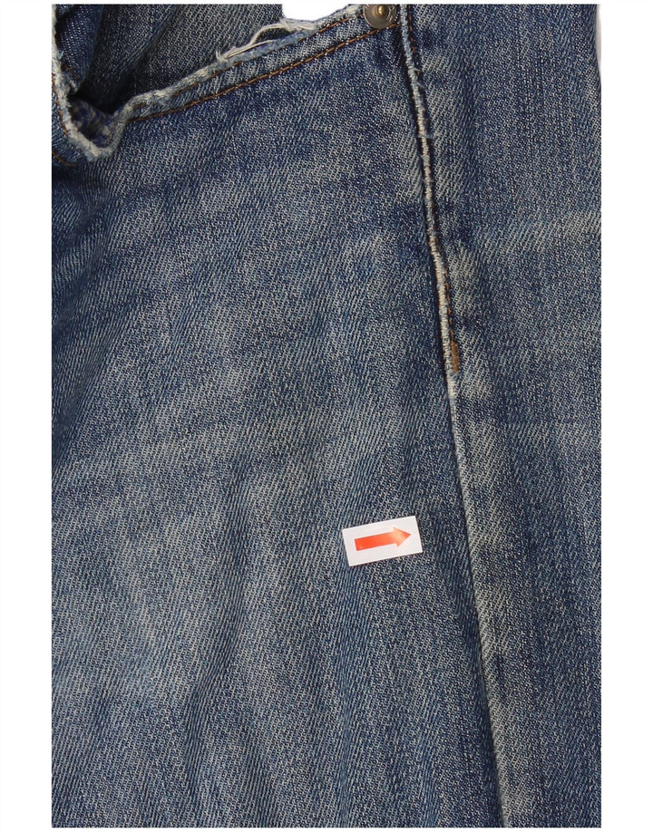 Massimo Dutti Mens Distressed Straight Jeans EU 42 Large W32 L29 Blue