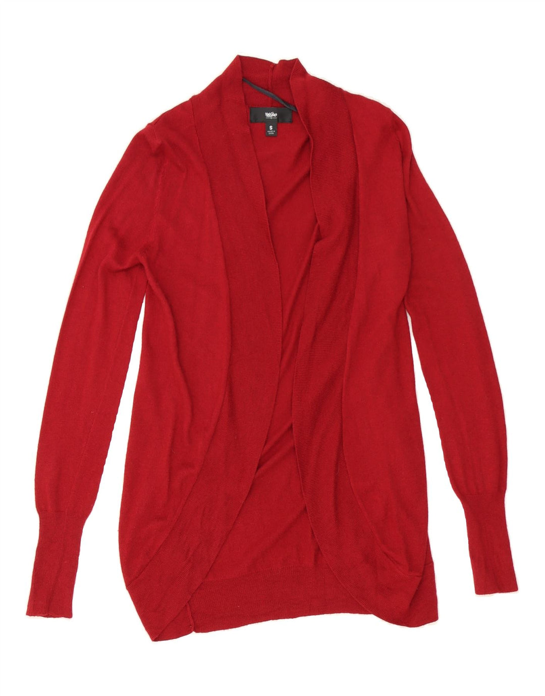 MOSSIMO Womens Longline Open Cardigan Sweater UK 10 Small Red Nylon Vintage Mossimo and Second-Hand Mossimo from Messina Hembry 