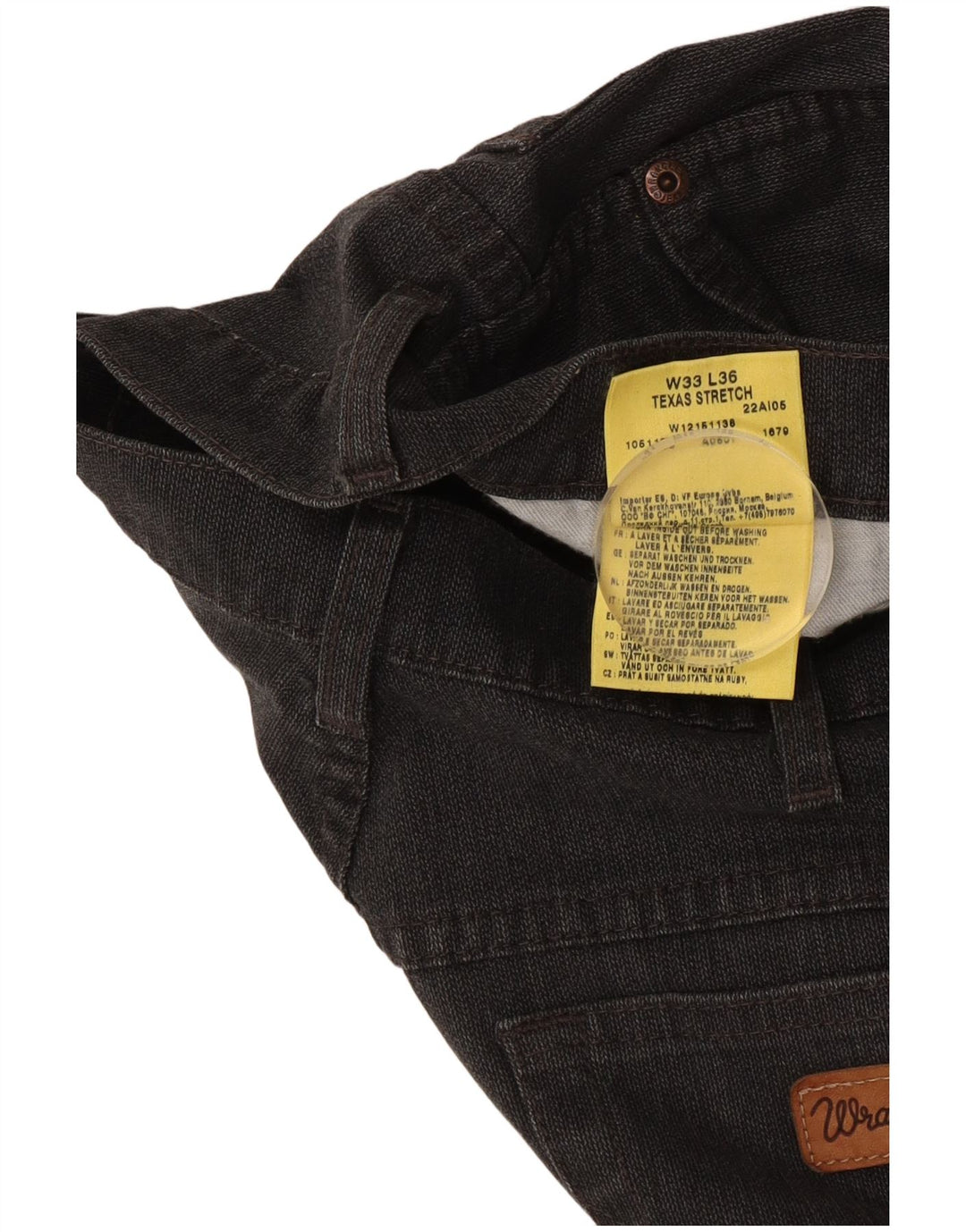 Wrangler Mens Texas Stretch Straight Casual Trousers W33 L36 Grey Cotton