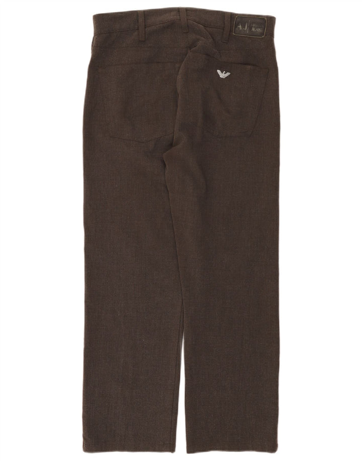 Armani Womens Straight Casual Trousers W31 L26 Brown