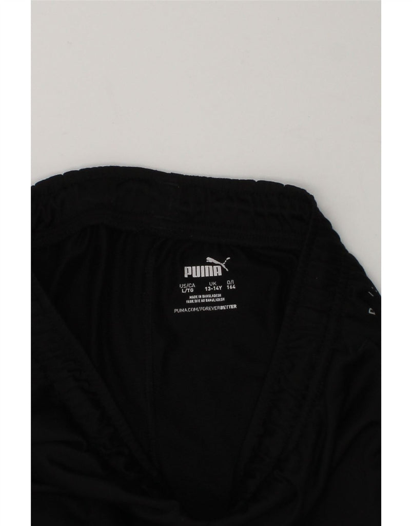 PUMA Boys Tracksuit Trousers 13-14 Years Large  Black Polyester | Vintage Puma | Thrift | Second-Hand Puma | Used Clothing | Messina Hembry 