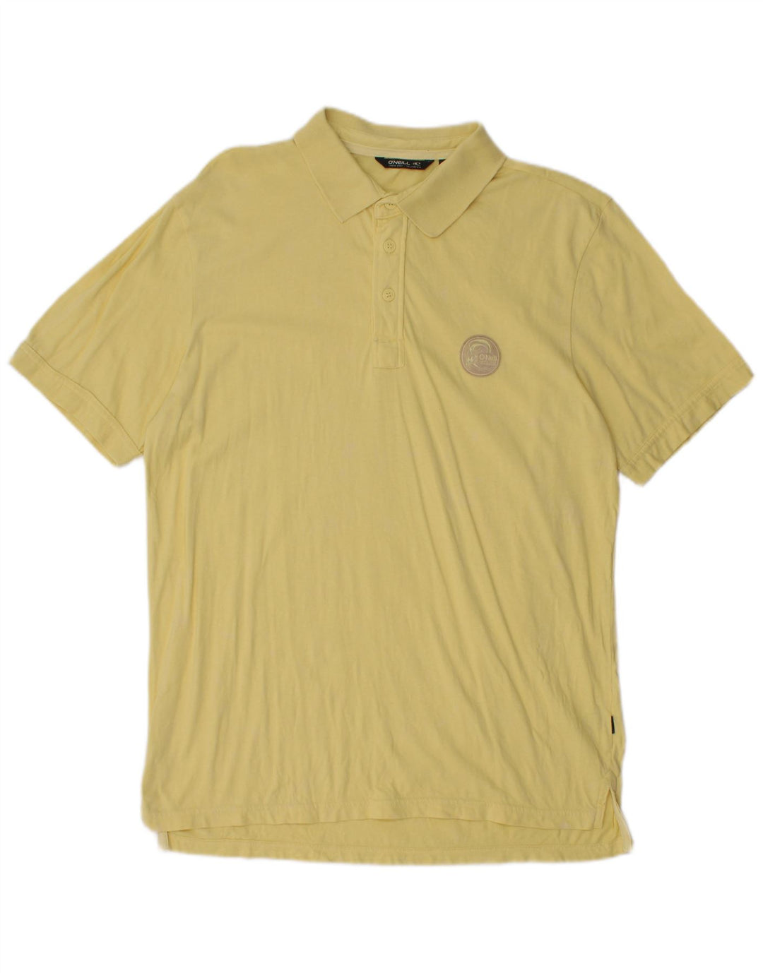 O'Neill Mens Polo Shirt Large Yellow Cotton