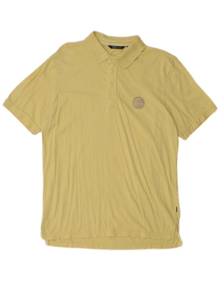 O'Neill Mens Polo Shirt Large Yellow Cotton
