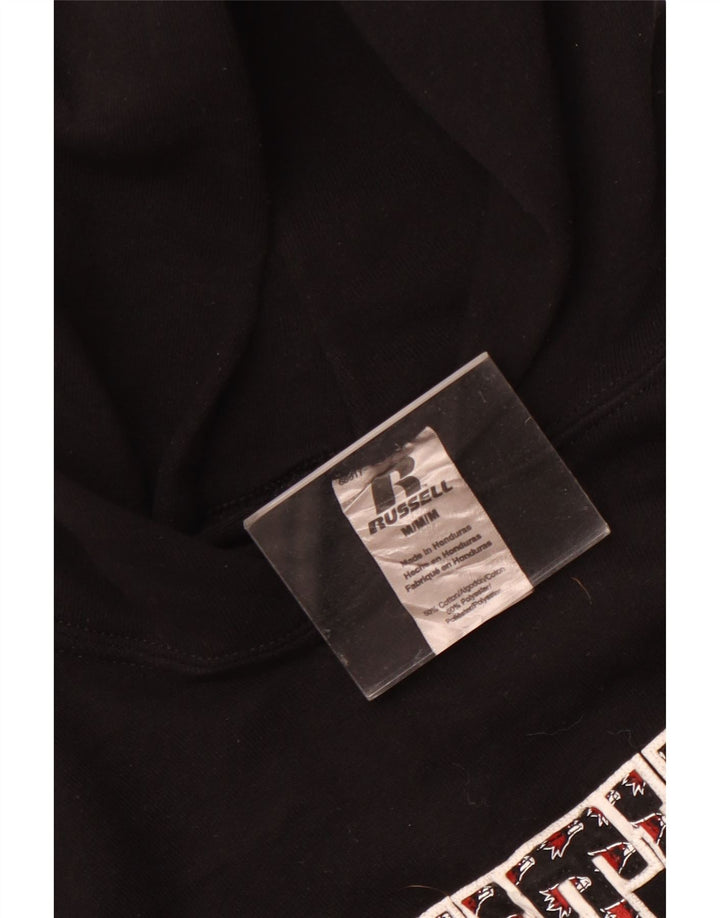 RUSSELL ATHLETIC Womens Southeast Graphic Hoodie Jumper UK 14 Medium Black