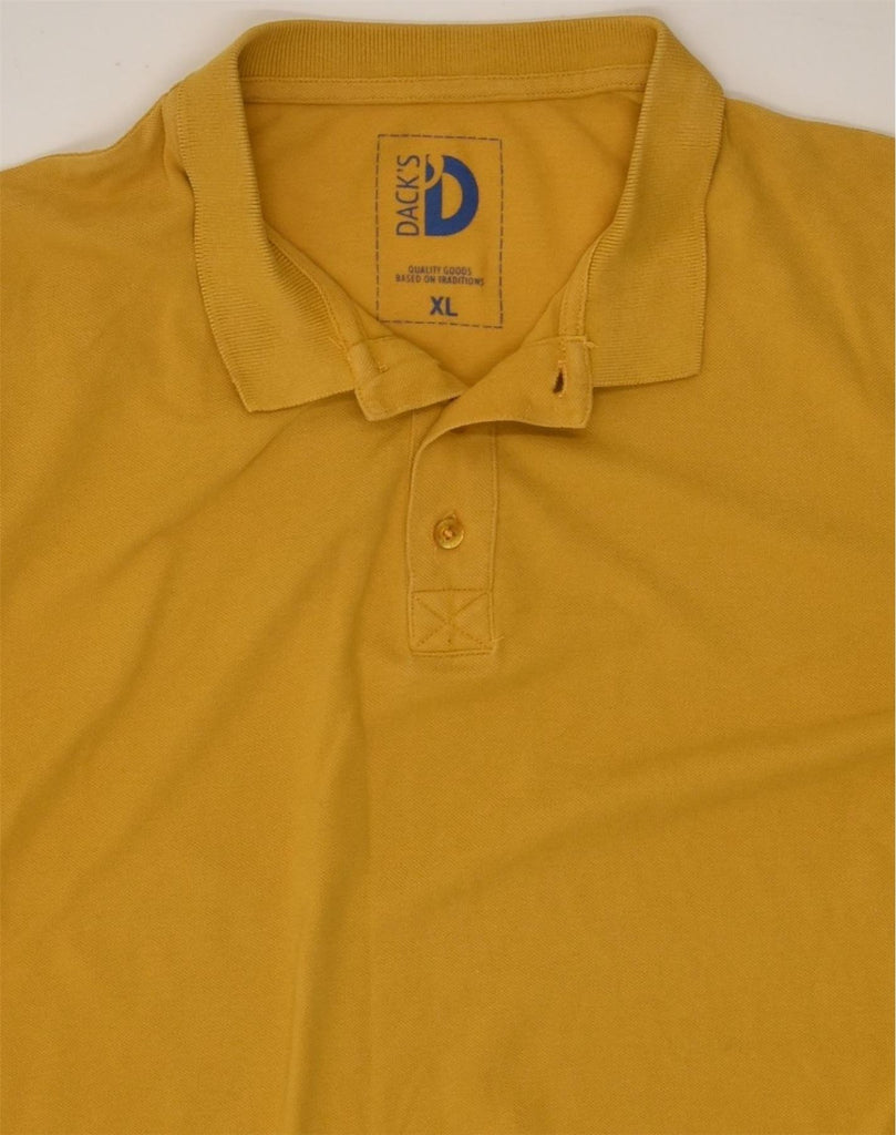 DACK'S Mens Slim Polo Shirt XL Yellow Cotton | Vintage Dack's | Thrift | Second-Hand Dack's | Used Clothing | Messina Hembry 