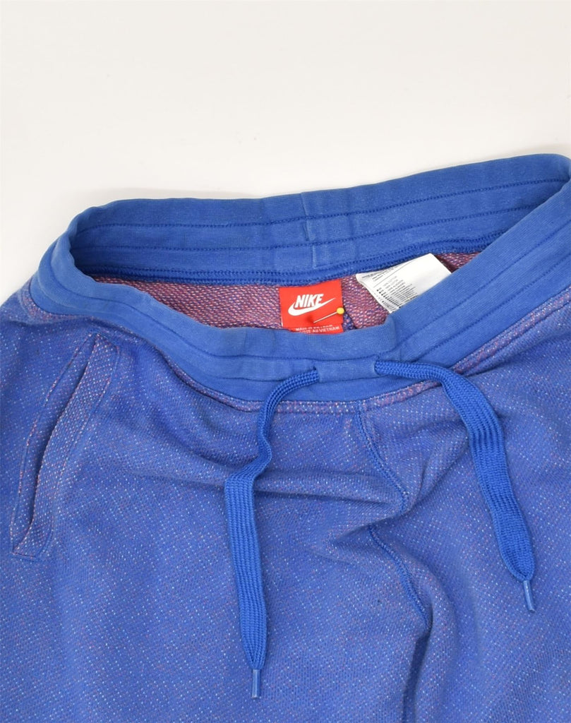 NIKE Womens Sport Shorts UK 12 Medium Blue Cotton | Vintage Nike | Thrift | Second-Hand Nike | Used Clothing | Messina Hembry 