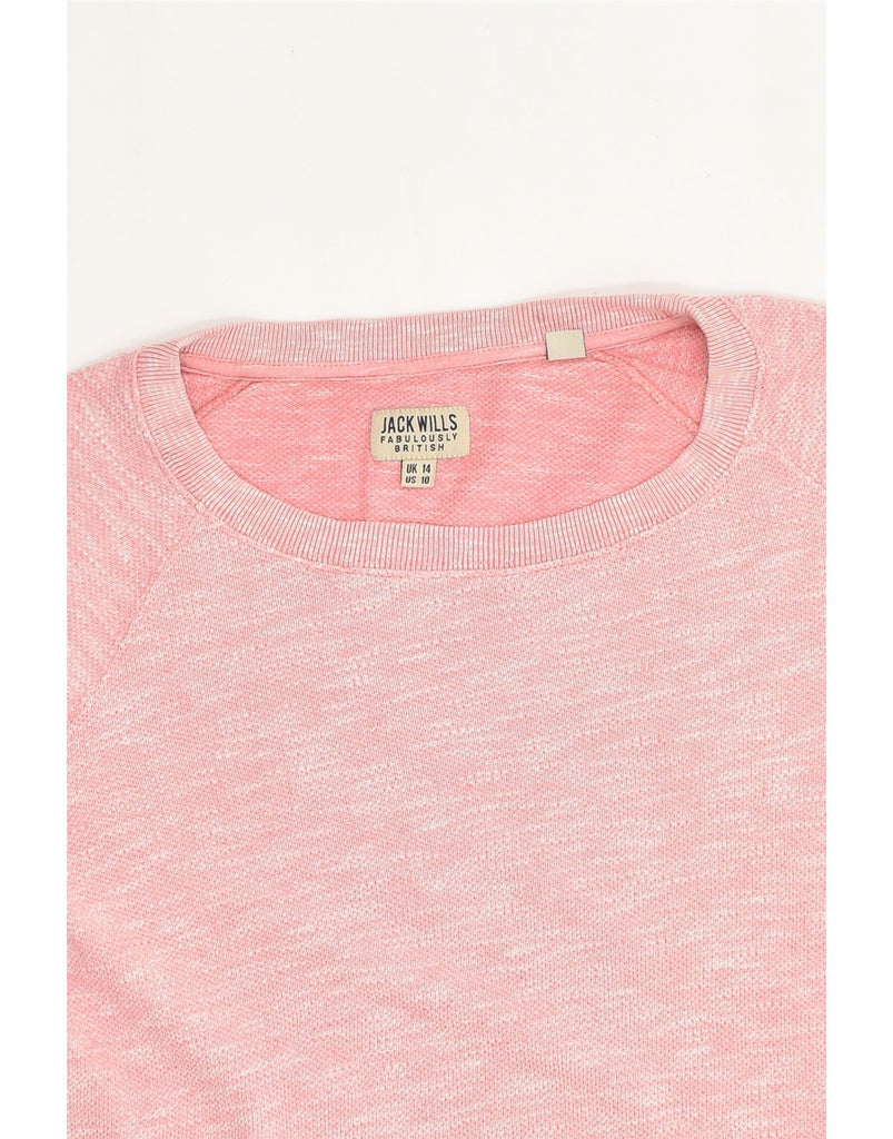 JACK WILLS Womens Sweatshirt Jumper UK 14 Large  Pink Cotton | Vintage Jack Wills | Thrift | Second-Hand Jack Wills | Used Clothing | Messina Hembry 