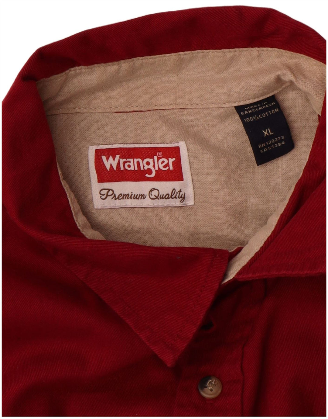 Wrangler Mens Shirt XL Red Cotton
