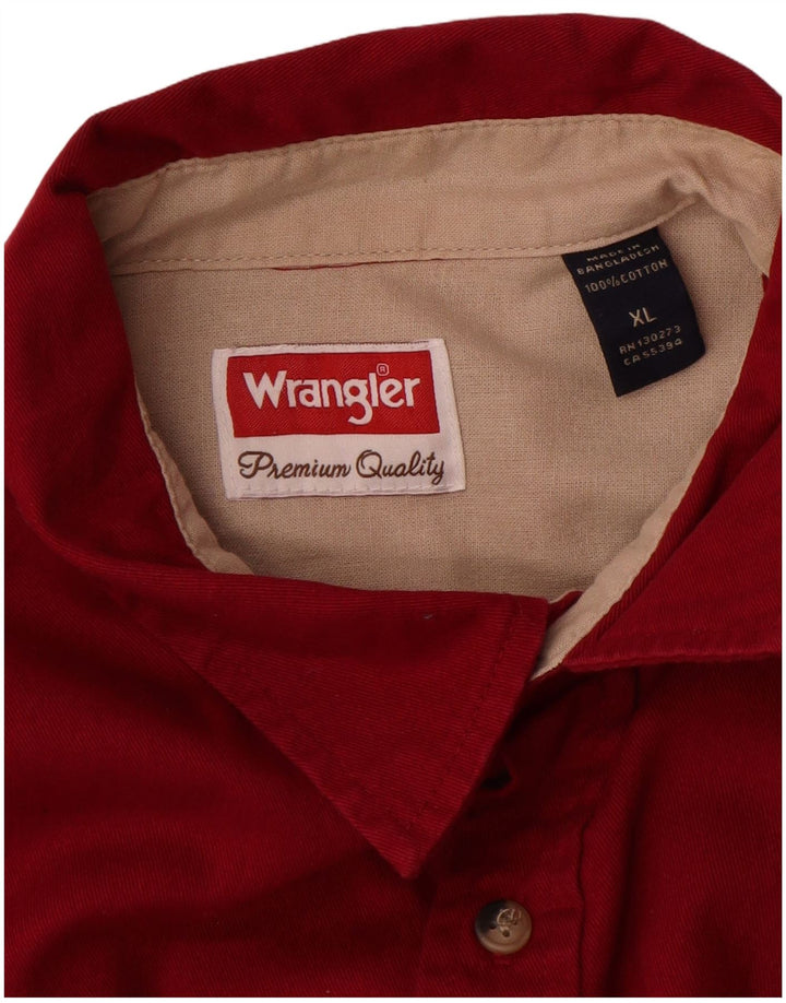 Wrangler Mens Shirt XL Red Cotton