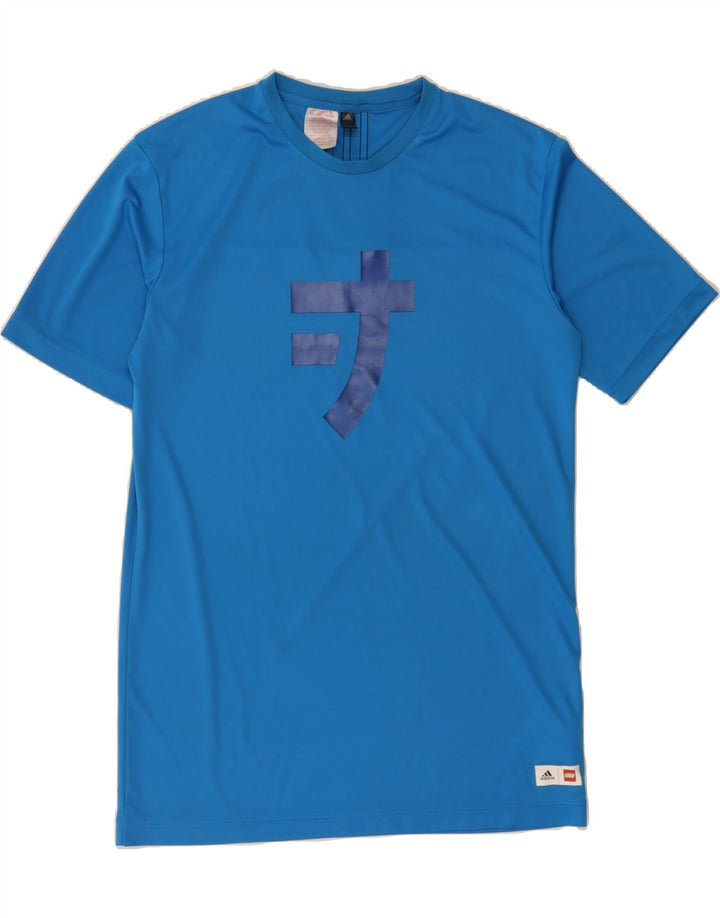 ADIDAS Boys Lego Graphic T-Shirt Top 15-16 Years Blue Polyester Vintage Adidas and Second-Hand Adidas from Messina Hembry 