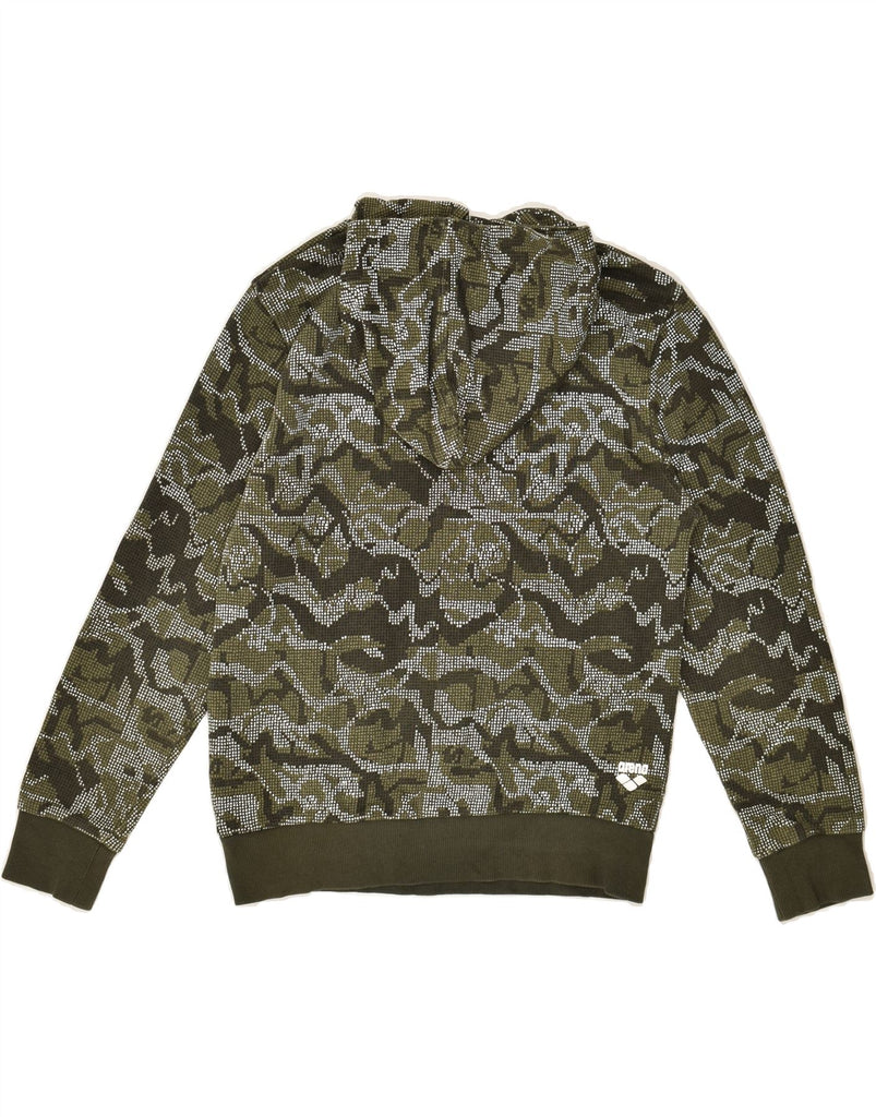 ARENA Boys Graphic Hoodie Jumper 9-10 Years Khaki Camouflage Cotton | Vintage Arena | Thrift | Second-Hand Arena | Used Clothing | Messina Hembry 