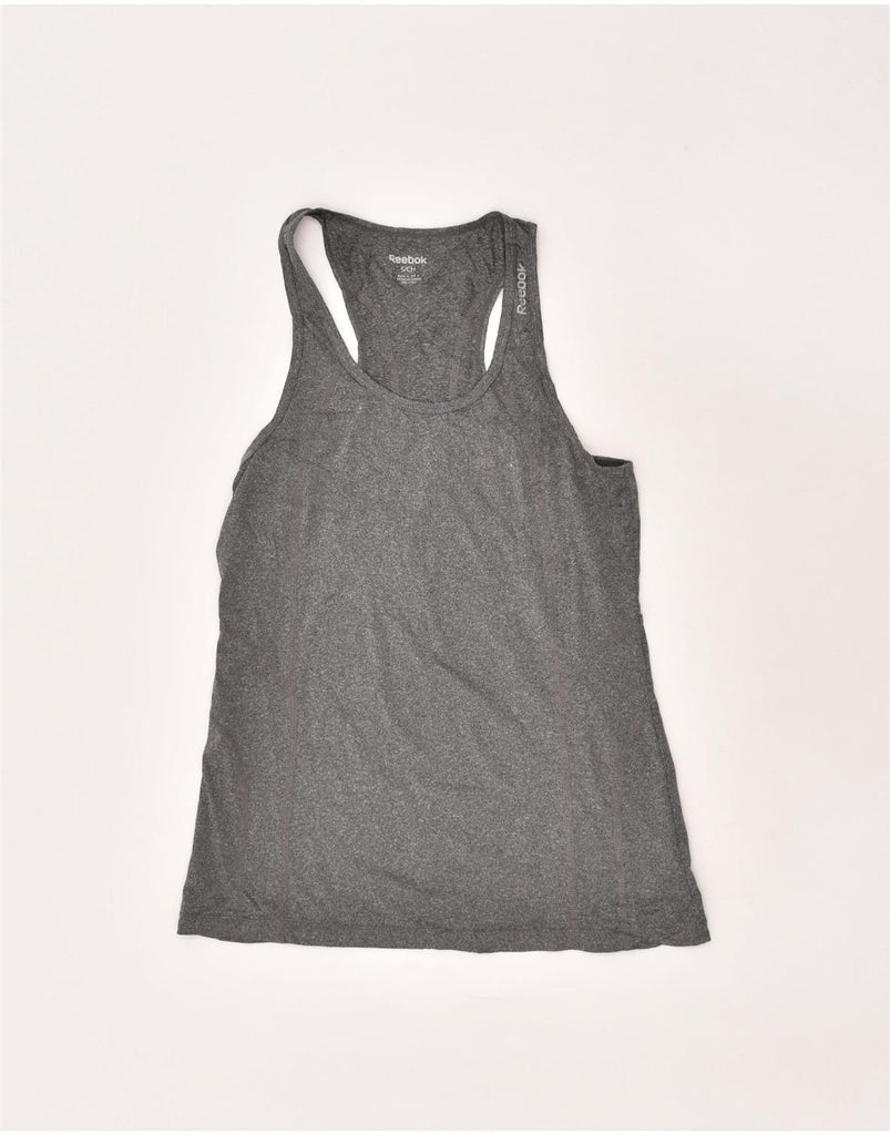 REEBOK Womens Vest Top UK 8 Small Grey Polyester | Vintage Reebok | Thrift | Second-Hand Reebok | Used Clothing | Messina Hembry 