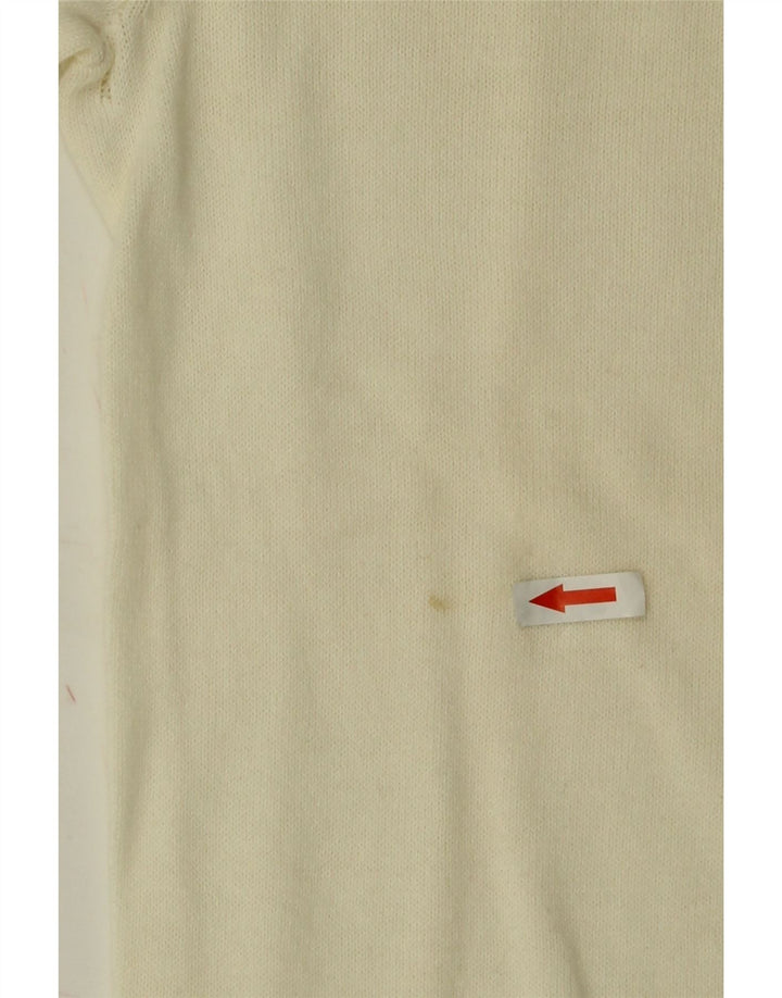 Tommy Hilfiger Mens Crew Neck Jumper Sweater Small Off White Cotton