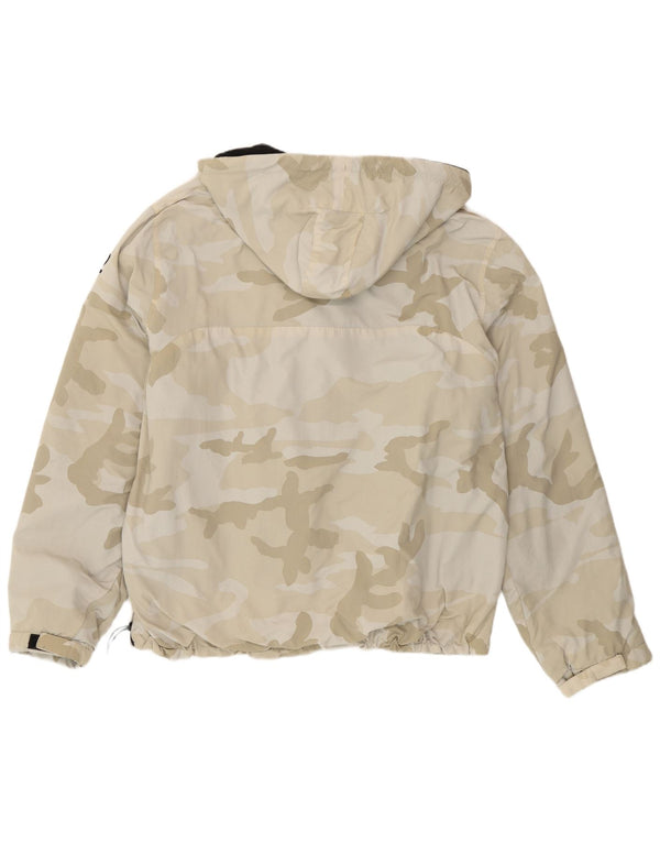 Surplus Mens Hooded Windbreaker Jacket UK 40 Large Beige Camouflage