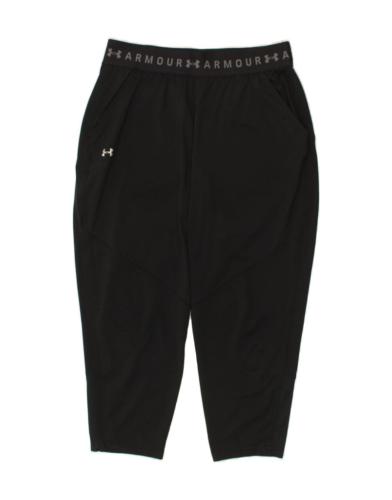 UNDER ARMOUR Womens Capri Tracksuit Trousers UK 14 Medium Black | Vintage Under Armour | Thrift | Second-Hand Under Armour | Used Clothing | Messina Hembry 