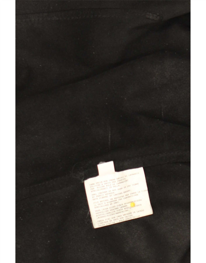 Vintage Womens Leather Shirt IT 50 XL Black