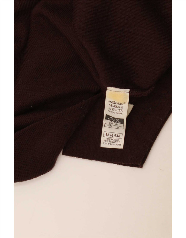 Marks & Spencer Womens Longline Cardigan Sweater UK 12 Medium Brown