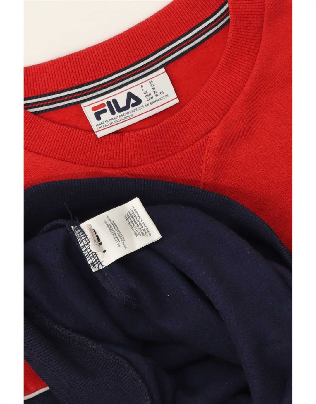 Fila Mens Sweatshirt Jumper XL Red Colourblock Cotton