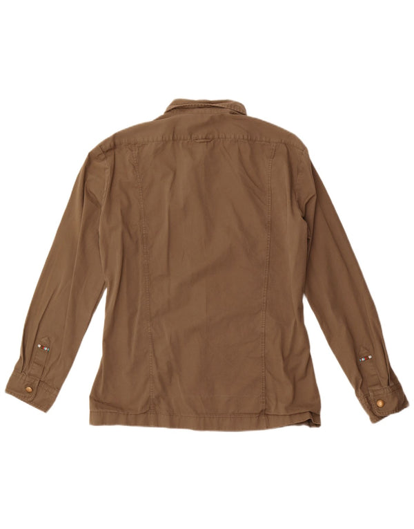 Hugo Boss Womens Utility Jacket UK 8 Small  Khaki Cotton