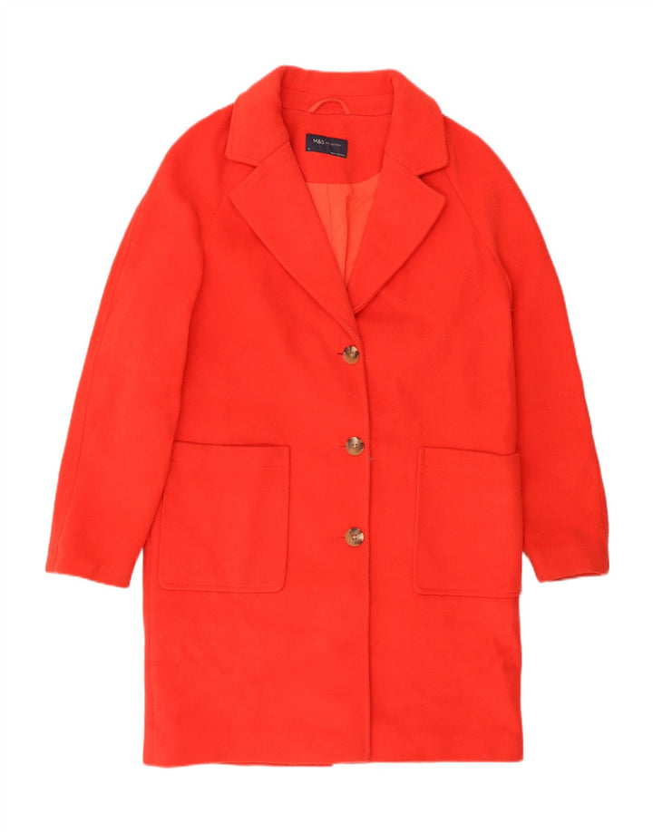 Marks & Spencer Womens Oversized Overcoat UK 10 Small Red Polyester