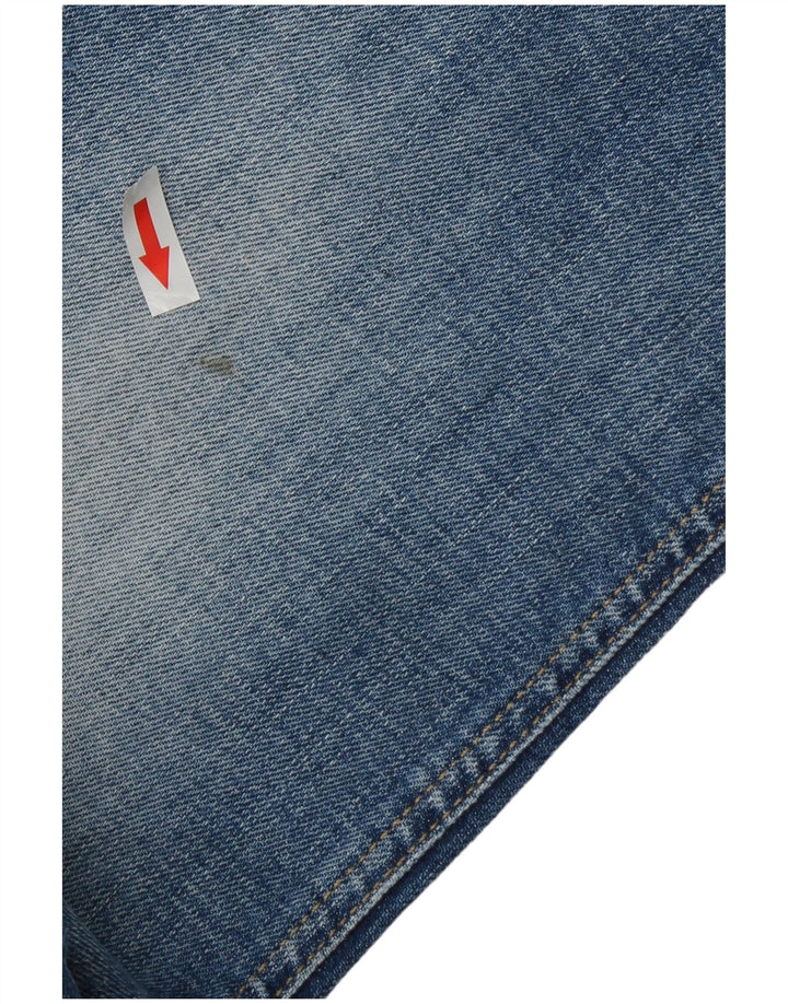 Jack & Jones Mens Distressed Straight Jeans W32 L32 Blue Cotton