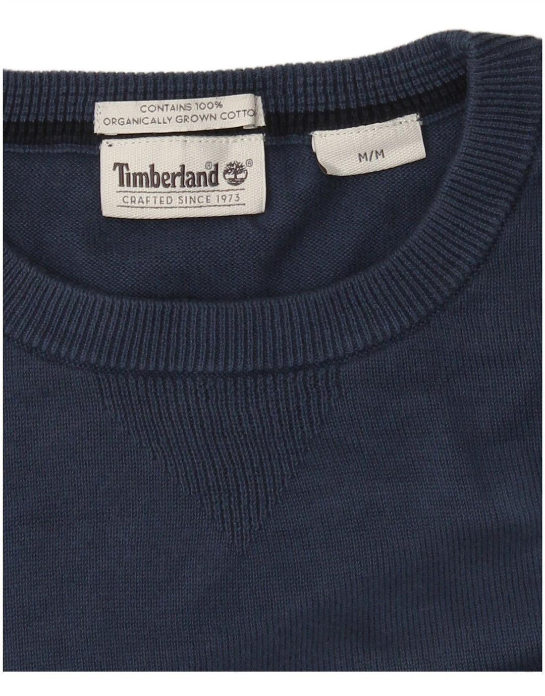 Timberland Mens Crew Neck Jumper Sweater Medium Blue Cotton