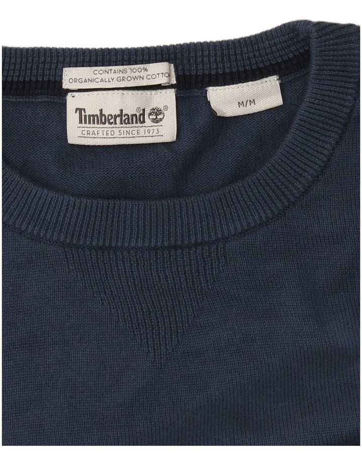 Timberland Mens Crew Neck Jumper Sweater Medium Blue Cotton