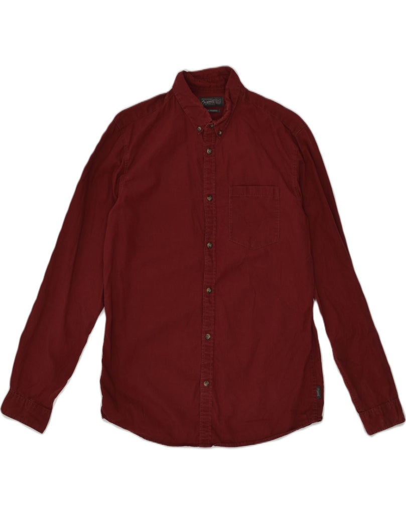 JACK & JONES Mens Shirt Medium Maroon Cotton | Vintage Jack & Jones | Thrift | Second-Hand Jack & Jones | Used Clothing | Messina Hembry 