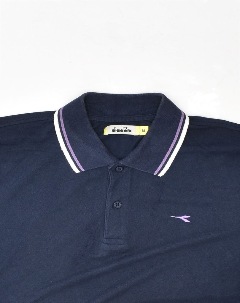 DIADORA Mens Polo Shirt Medium Navy Blue Cotton | Vintage Diadora | Thrift | Second-Hand Diadora | Used Clothing | Messina Hembry 