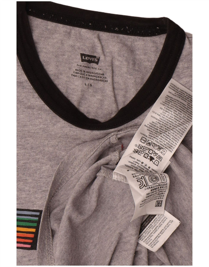 Levi's Mens Graphic T-Shirt Top Large Grey Flecked Cotton