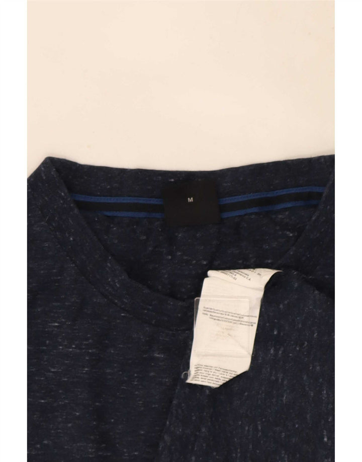 Hugo Boss Mens T-Shirt Top Medium Navy Blue Flecked Cotton