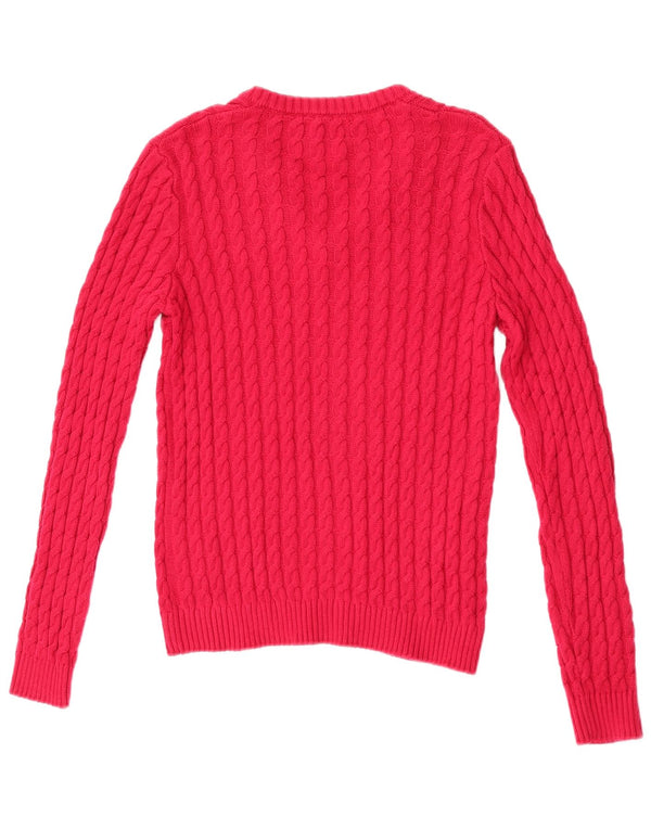 Kappa Womens V-Neck Jumper Sweater UK 10 Small Pink Cotton