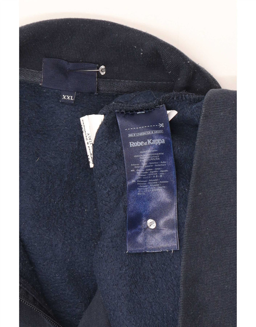 Kappa Mens Tracksuit Top Jacket 2XL Blue Cotton
