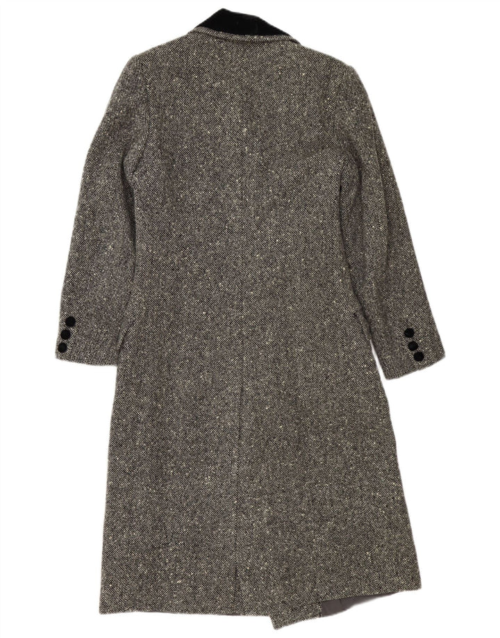 Vintage Womens Double Breasted Coat UK 16 Large Grey Flecked