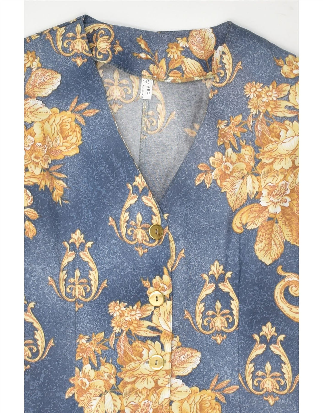 VINTAGE Womens Sleeveless Shirt Blouse UK 18 XL Blue Paisley Polyester | Vintage Vintage | Thrift | Second-Hand Vintage | Used Clothing | Messina Hembry 