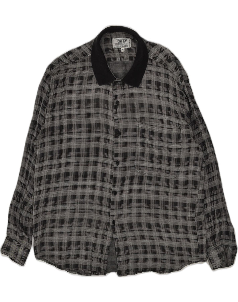 POP 84 Mens Shirt XL Grey Check | Vintage POP 84 | Thrift | Second-Hand POP 84 | Used Clothing | Messina Hembry 